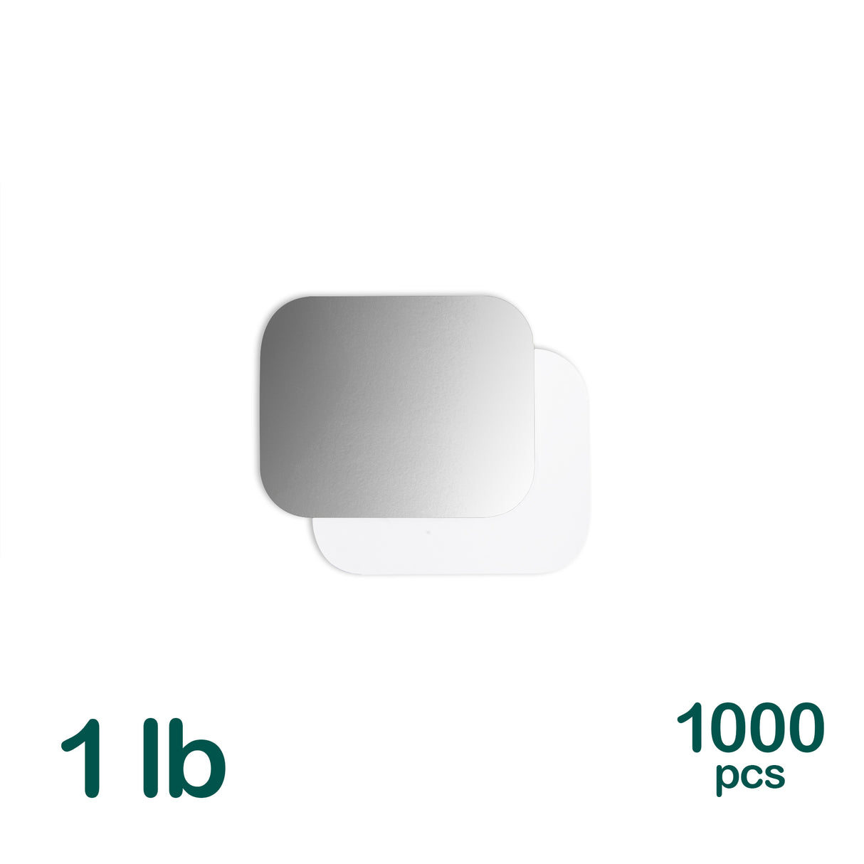 Laminated Lids for 1LB Aluminum Oblong Containers, 1000 pcs