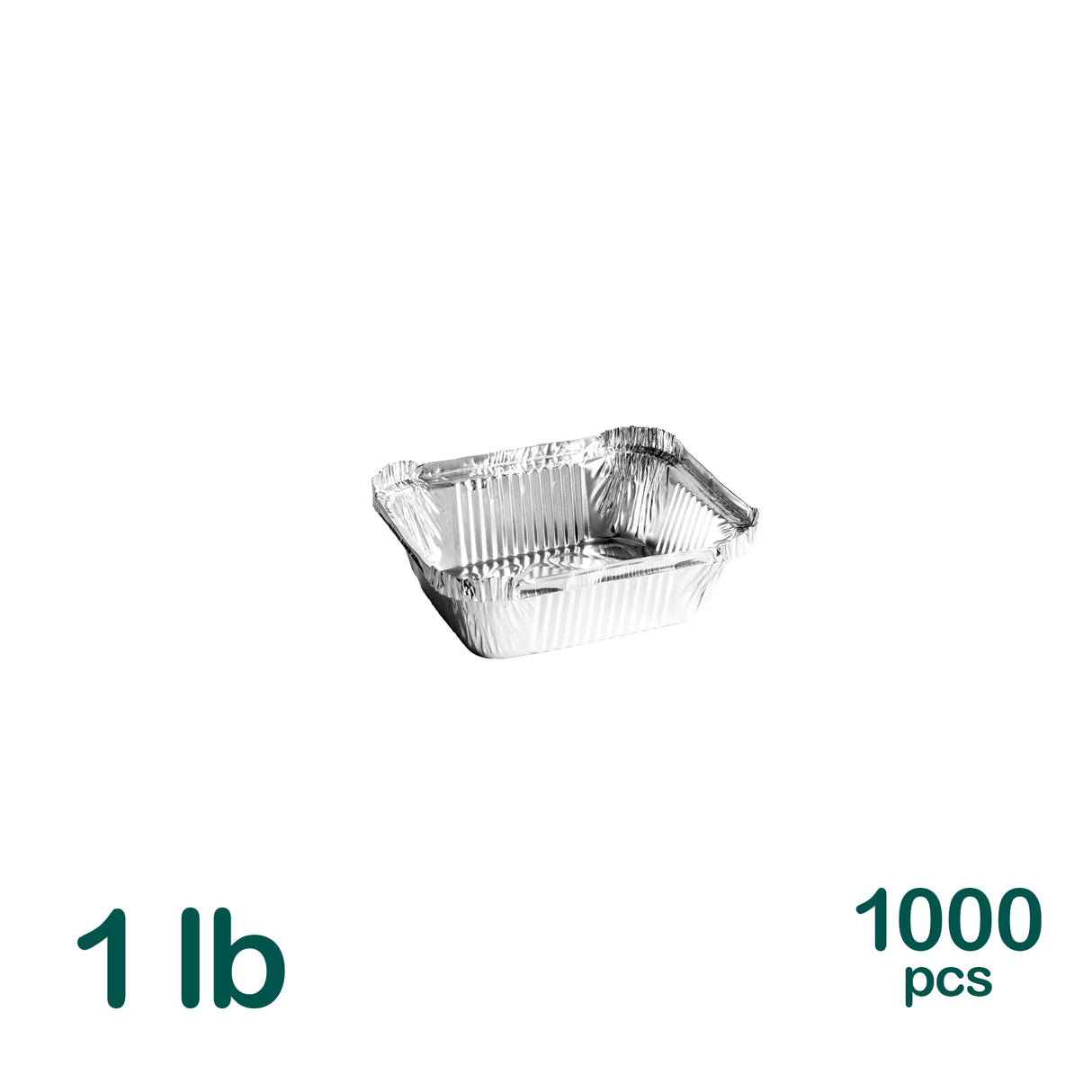 1LB Aluminum Oblong Containers, 1000 pcs
