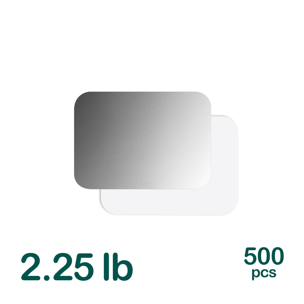 Laminated Lids for 2.25LB Aluminum Oblong Containers, 500 pcs