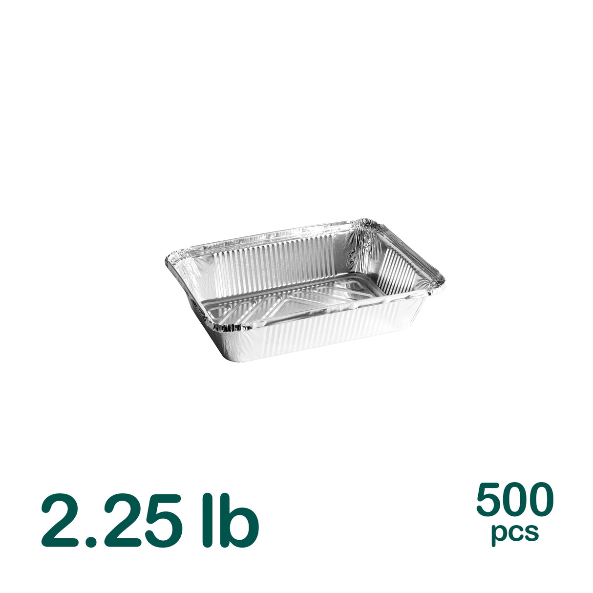 2.25LB Aluminum Oblong Containers, 500 pcs