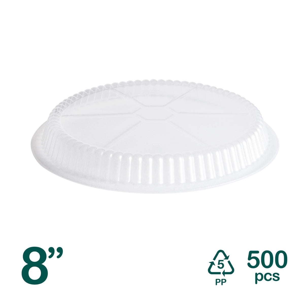 8 inch Plastic Dome Lids for Round Aluminum Containers, 1000 pcs