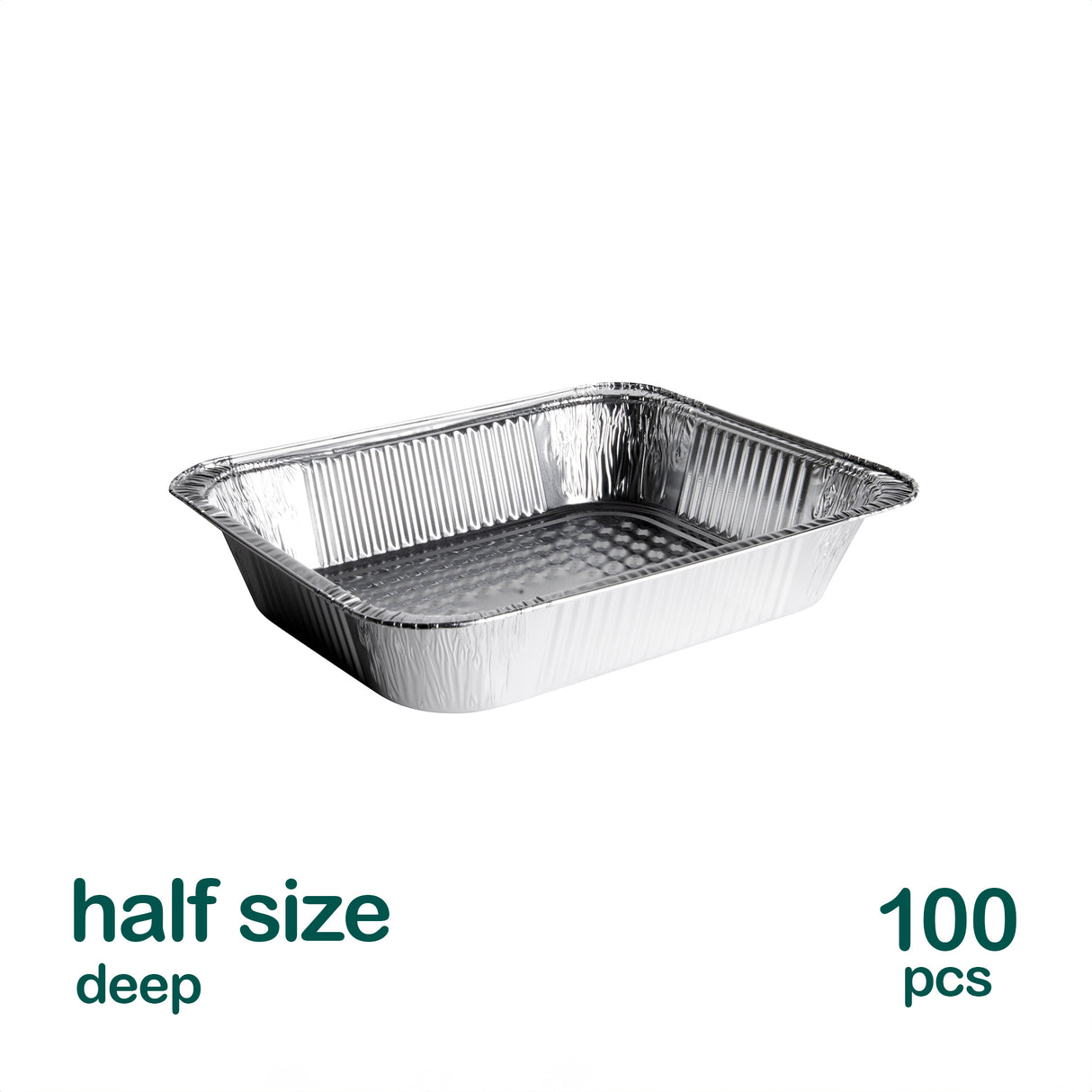 Half Size Aluminum Steam Pans, Deep, 100 pcs