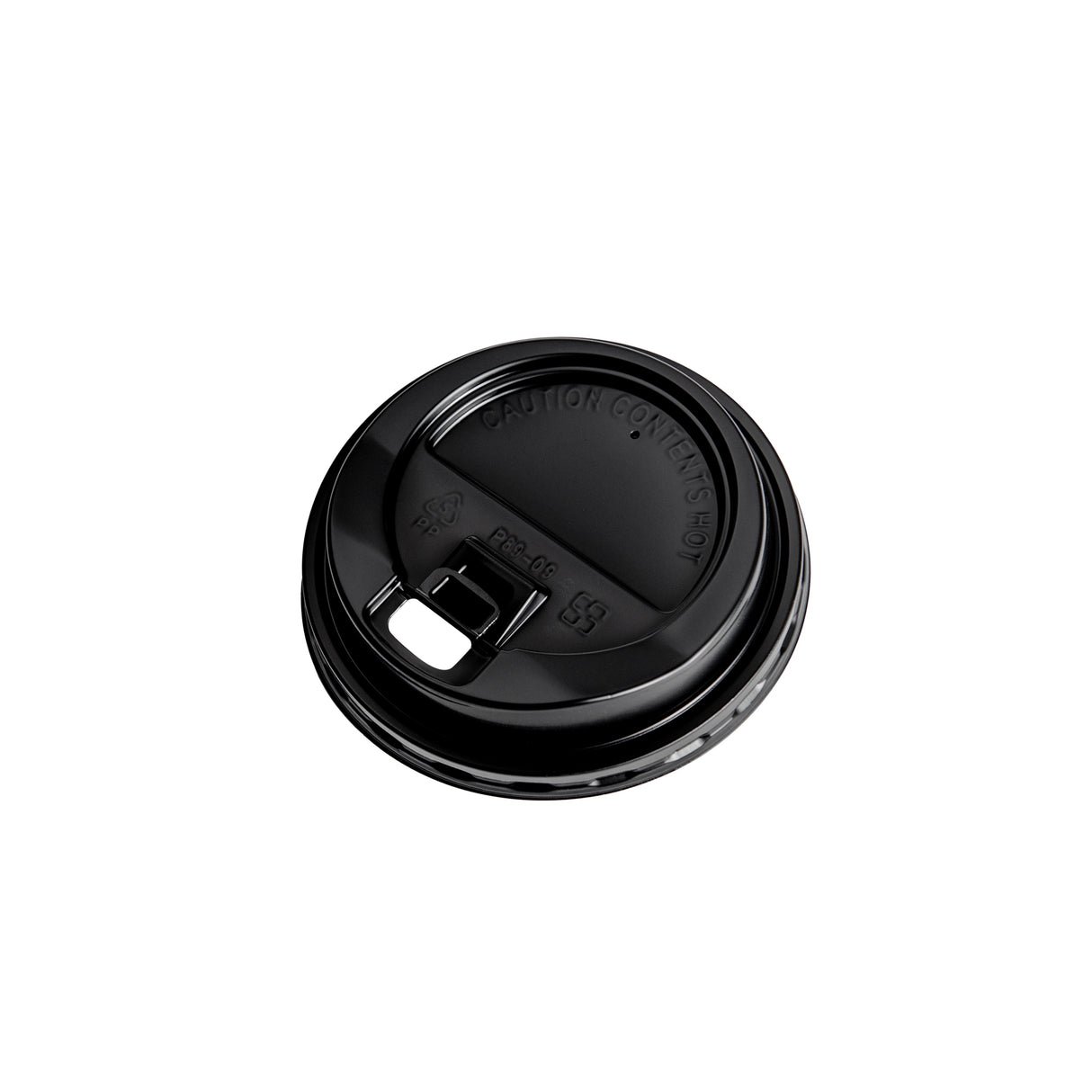80mm Black PP Lids for 8oz Paper Cups, 1000 pcs