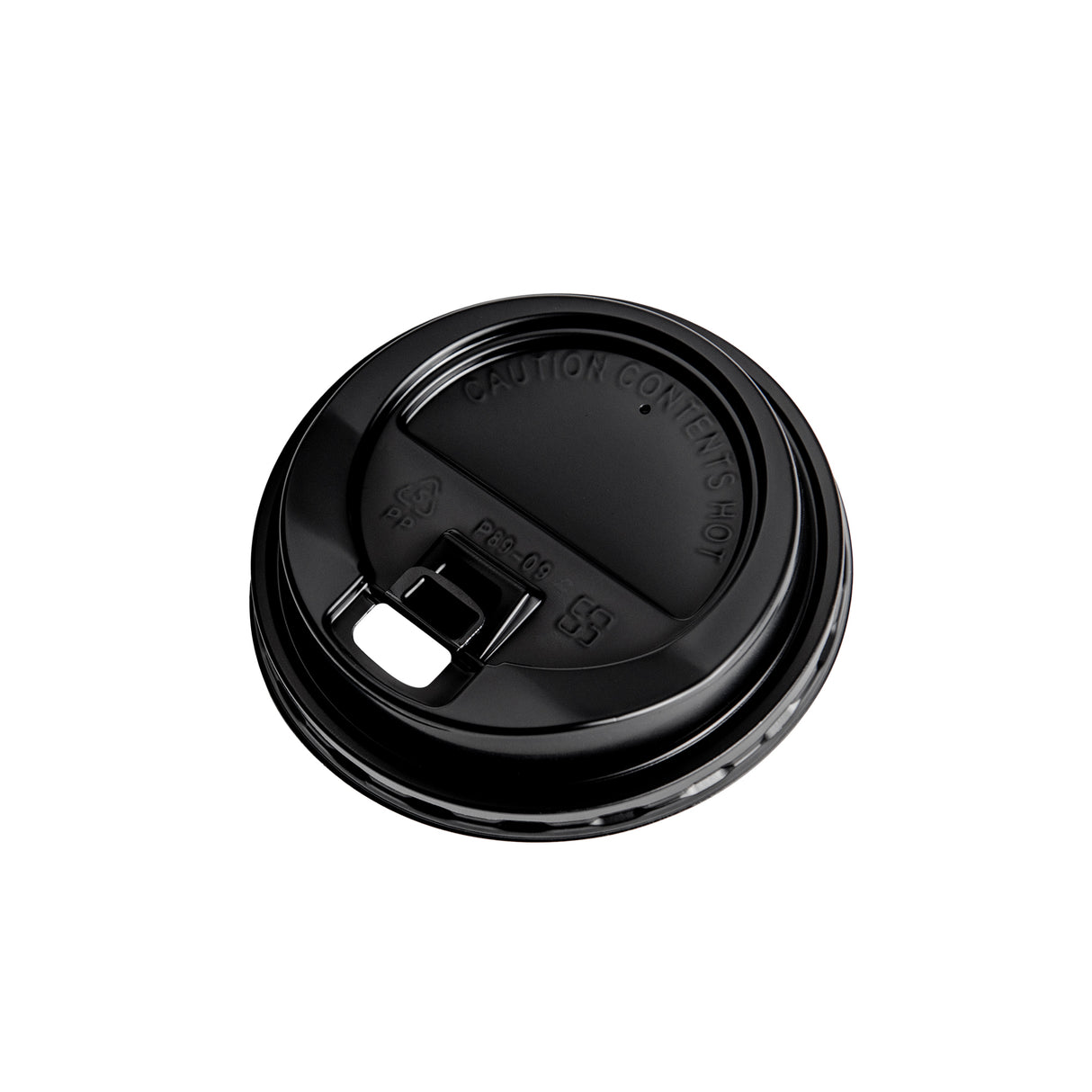 90mm Black PP Lids for 12oz 16oz 22oz Paper Cups, 1000 pcs