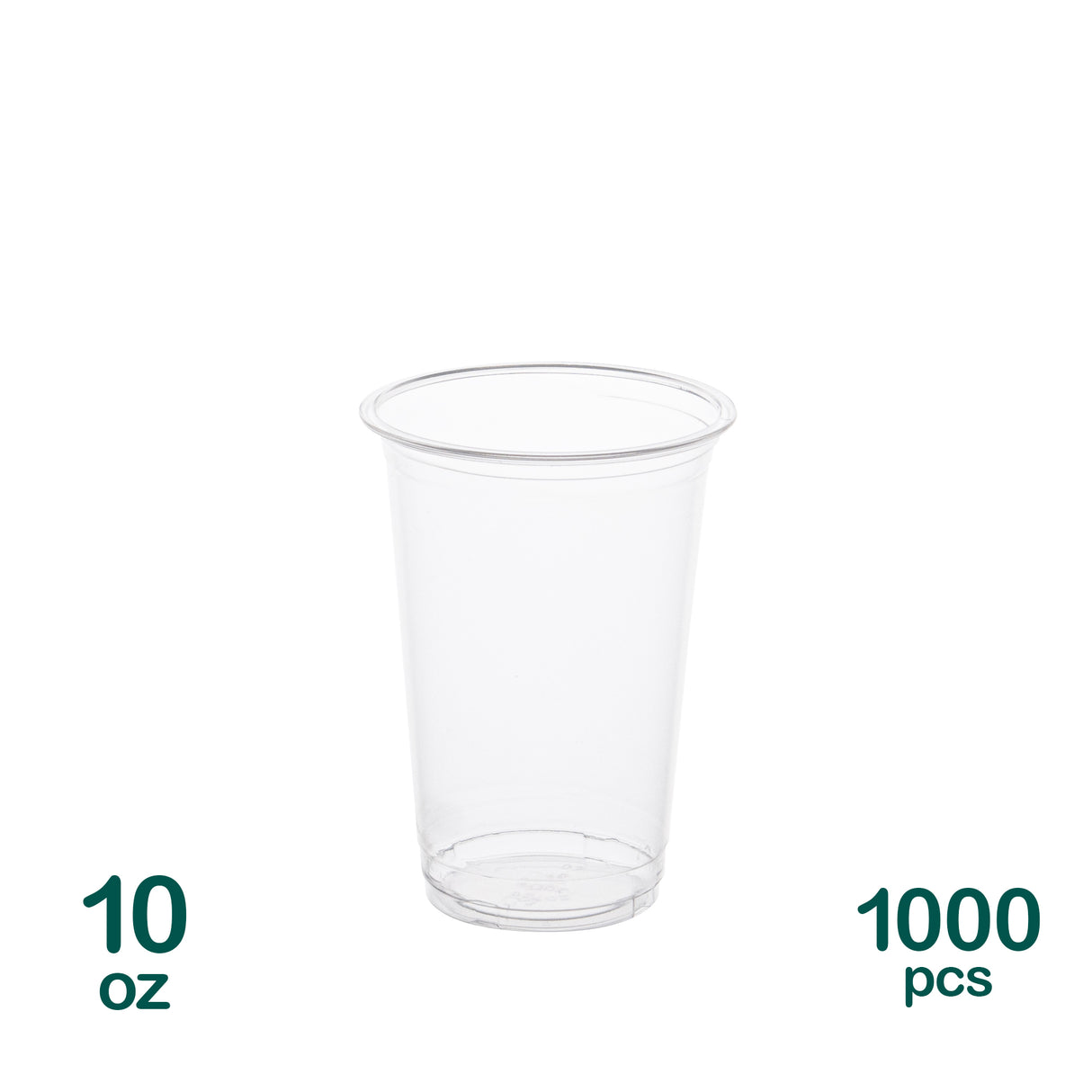 10oz Clear PET Plastic Cold Cups, 1000 pcs