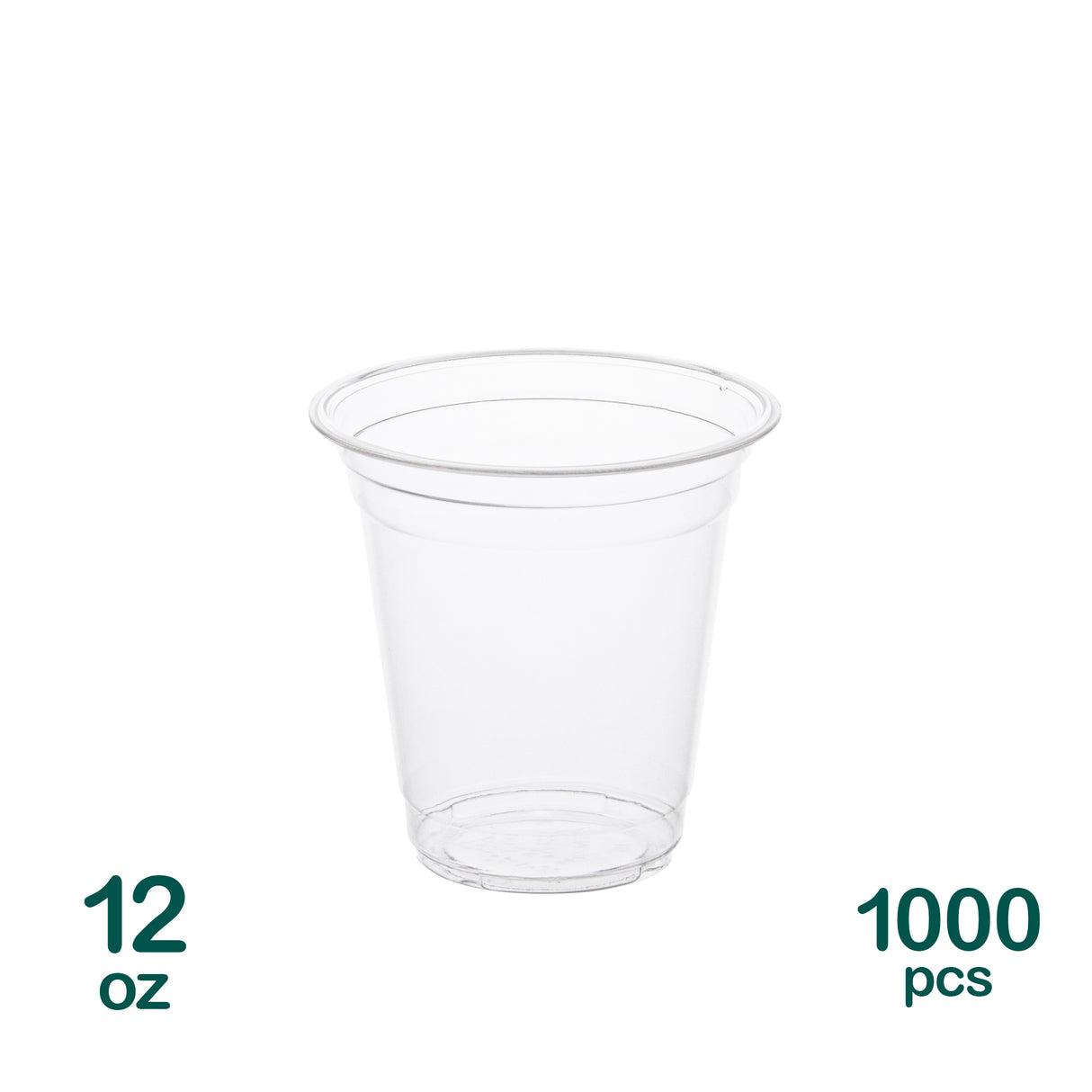 12oz Clear PET Plastic Cold Cups, 1000 pcs