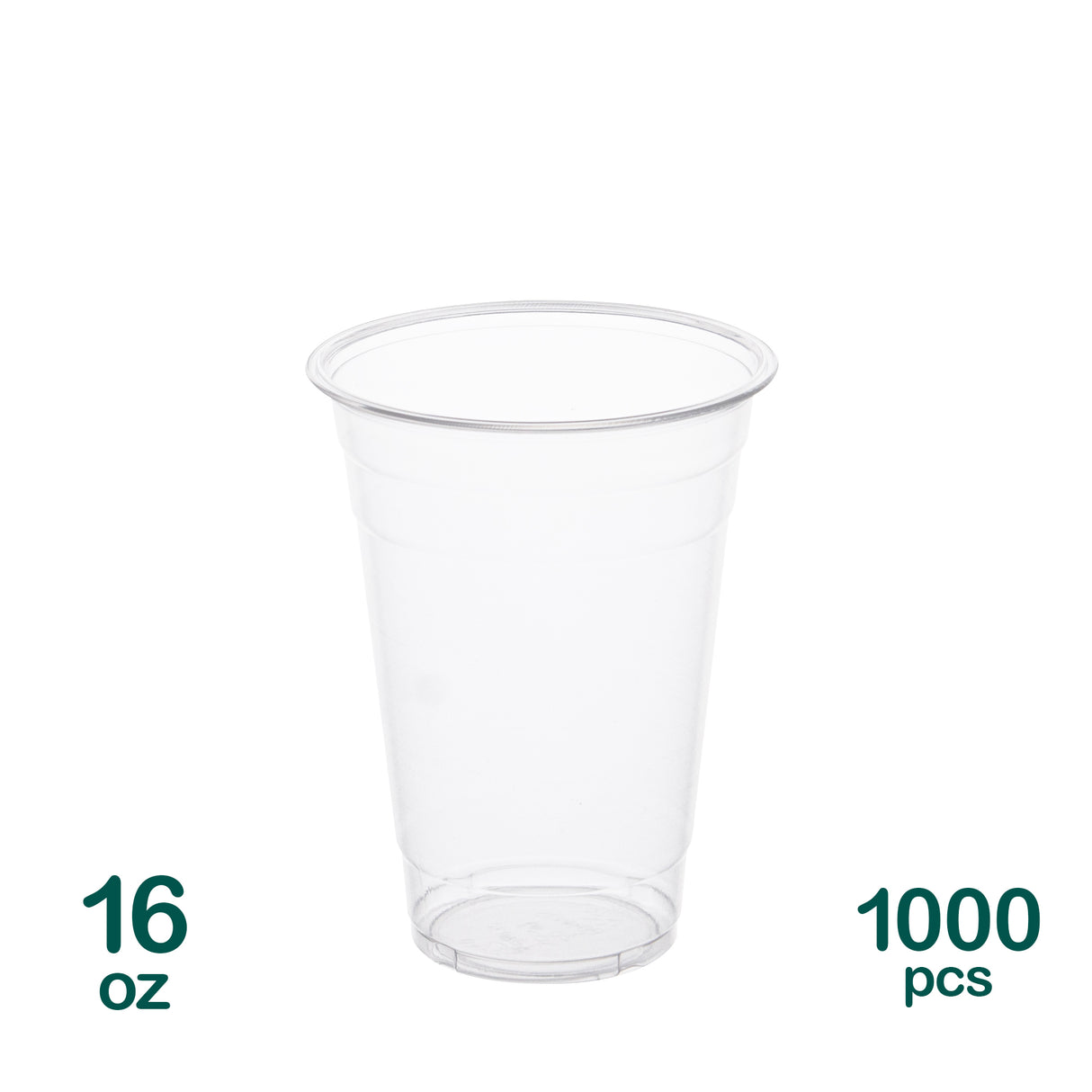 16oz Clear PET Plastic Cold Cups, 1000 pcs