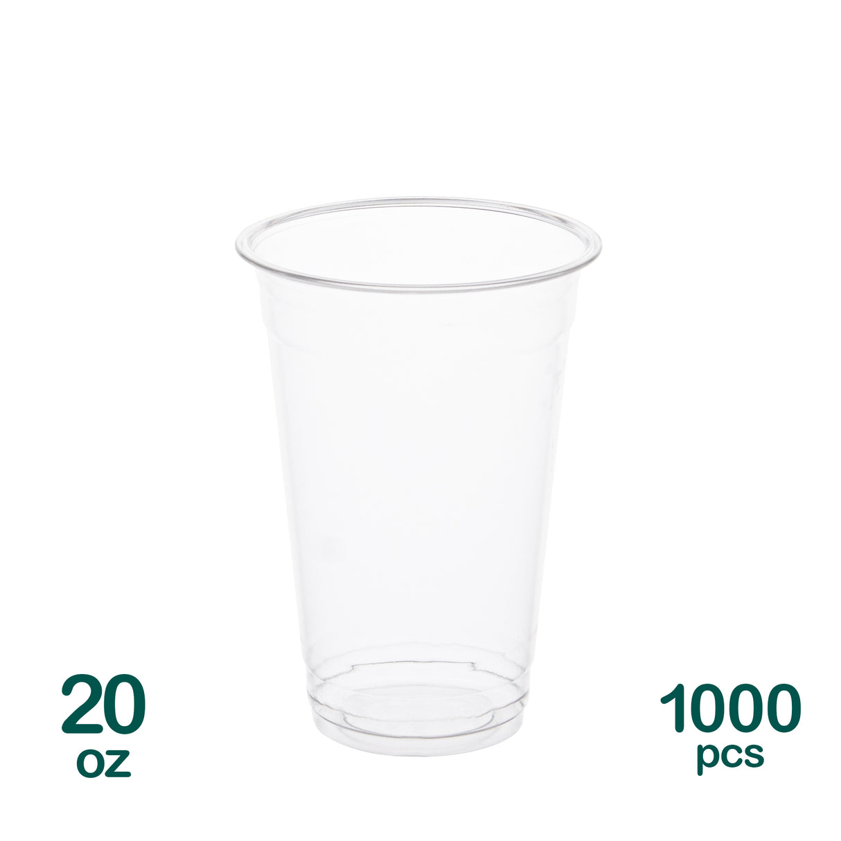 20oz Clear PET Plastic Cold Cups, 1000 pcs