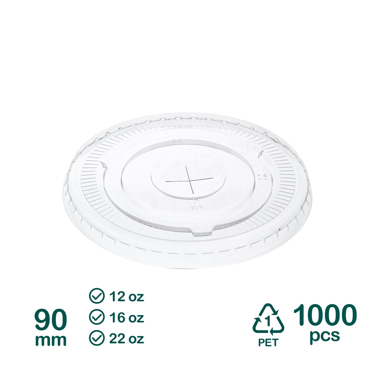 90mm Clear PET Lids with Straw Hole for 10oz 12oz 16oz 22oz Paper Cups, 1000 pcs