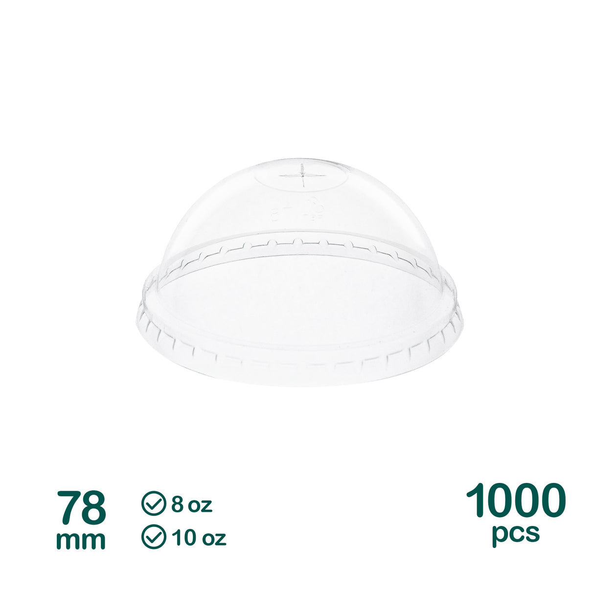 78mm Dome PET Lids for 10oz Plastic Cold Cups, 1000 pcs