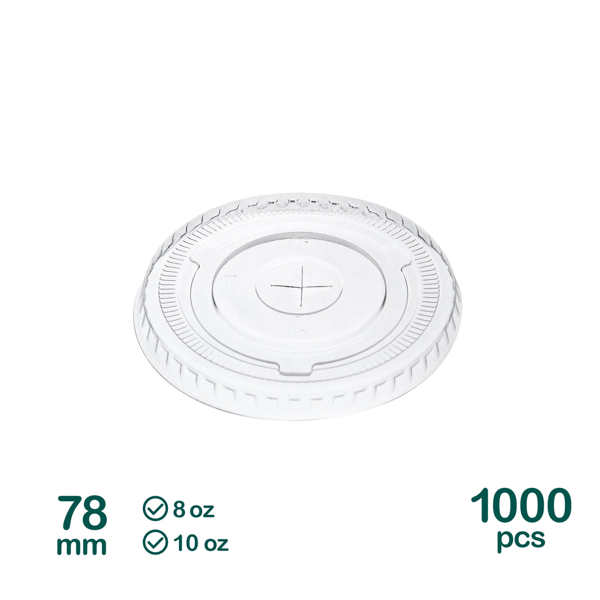 78mm Flat PET Lids for 10oz Plastic Cold Cups, 1000 pcs