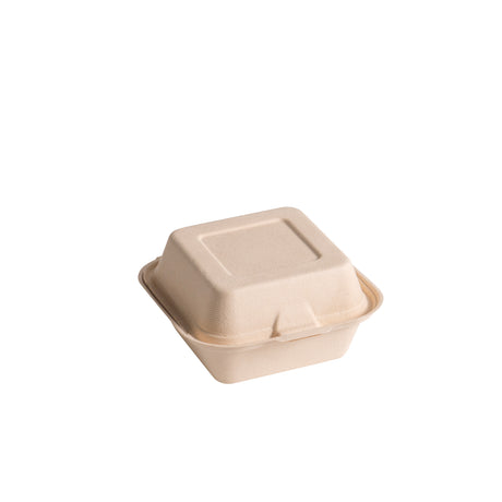 6 inch Bagasse Clamshell Containers, Natural Colour, 500 pcs