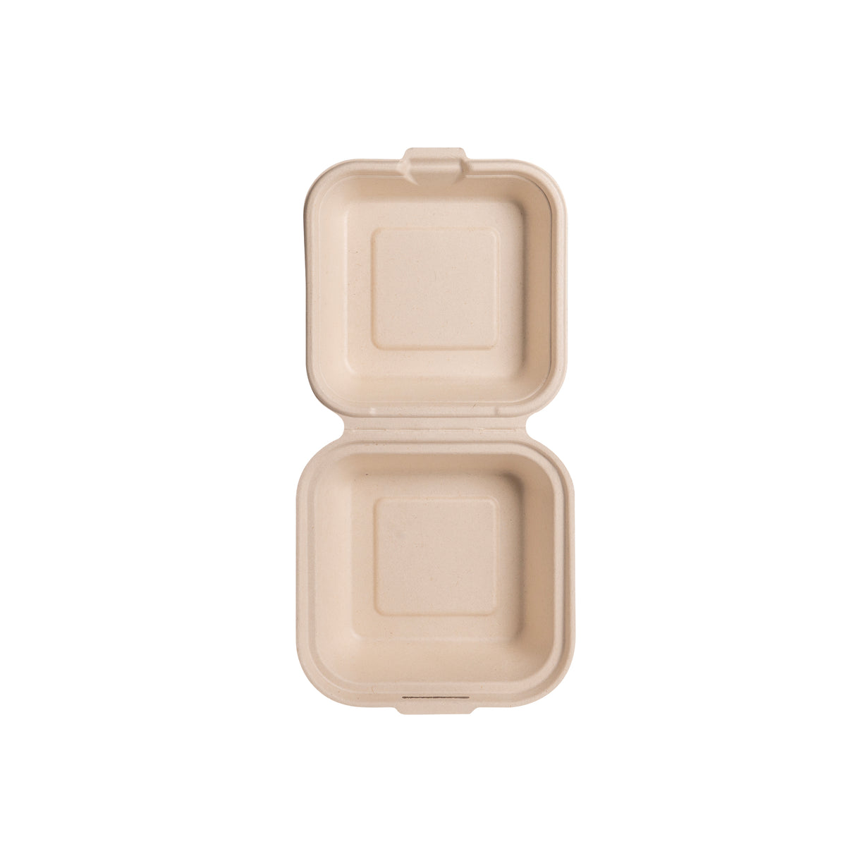 6 inch Bagasse Clamshell Containers, Natural Colour, 500 pcs