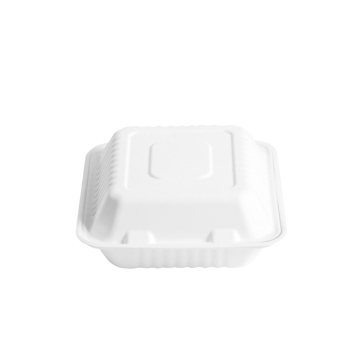 8 inch White Bagasse Clamshell Containers, 200 pcs