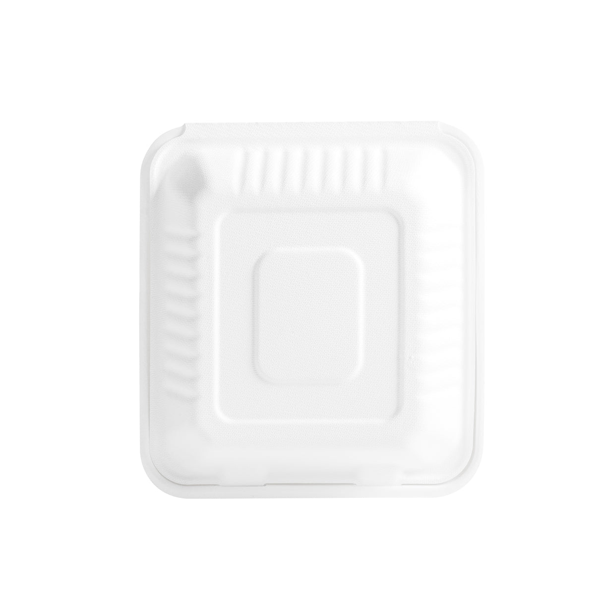 8 inch White Bagasse Clamshell Containers, 200 pcs