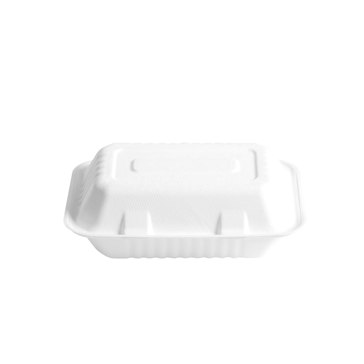 9x6 inch White Bagasse Clamshell Containers, 200 pcs