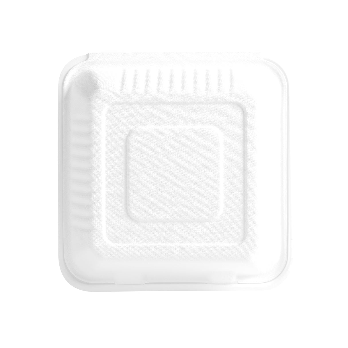 9 inch White Bagasse Clamshell Containers, 200 pcs