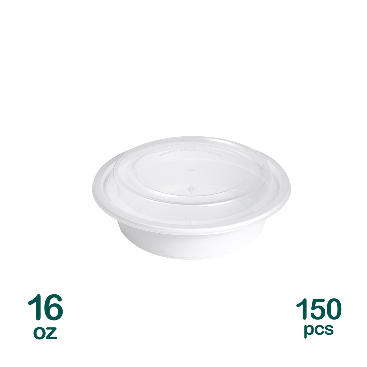 16oz Plastic Round Microwavable Containers, 150 sets