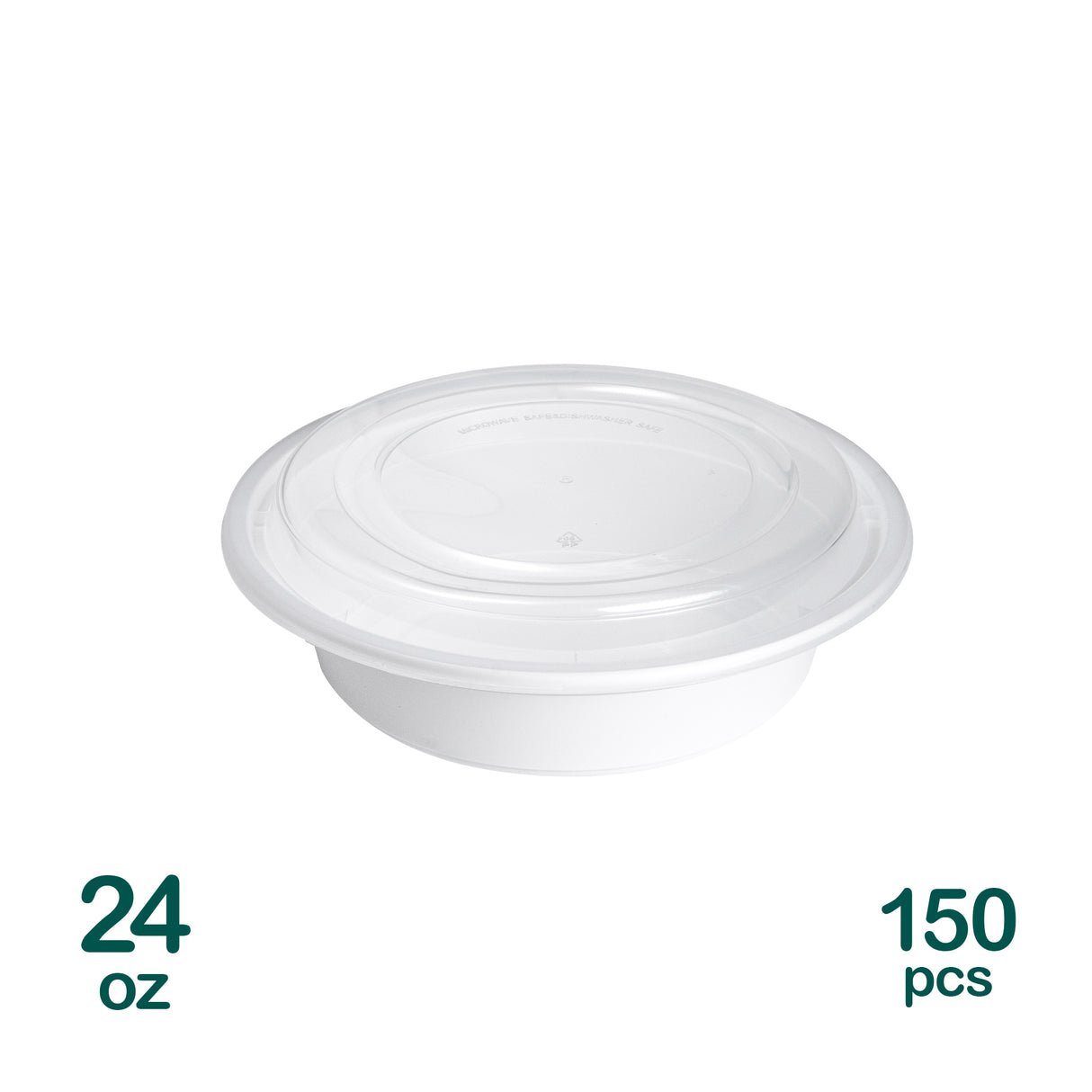 24oz Plastic Round Microwavable Containers, 150 sets