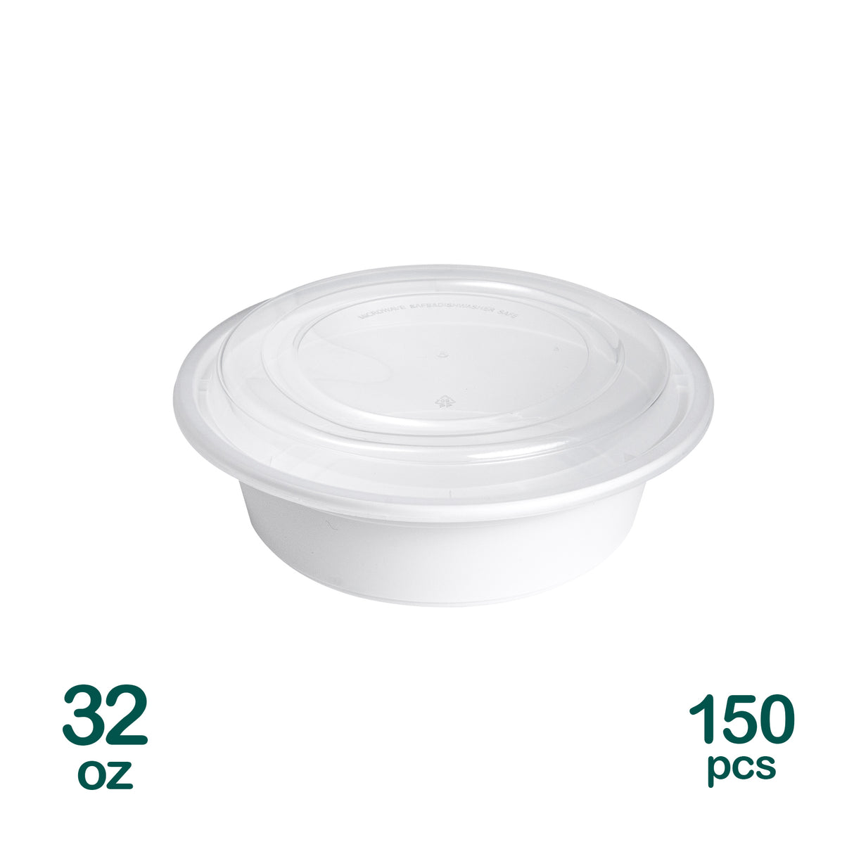 32oz Plastic Round Microwavable Containers, 150 sets