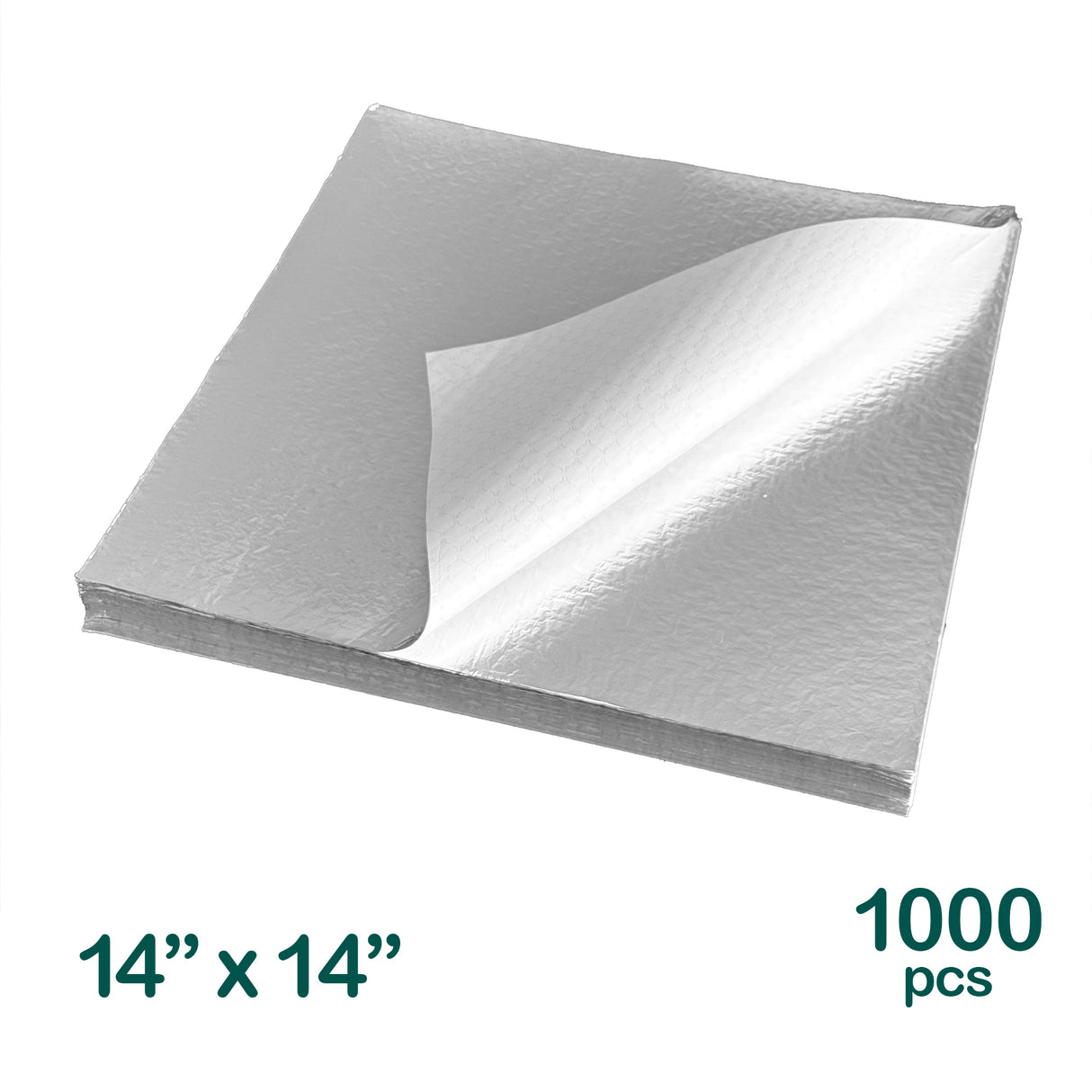 14 x 14 inch Insulated Foil Wrap, 1000 pcs