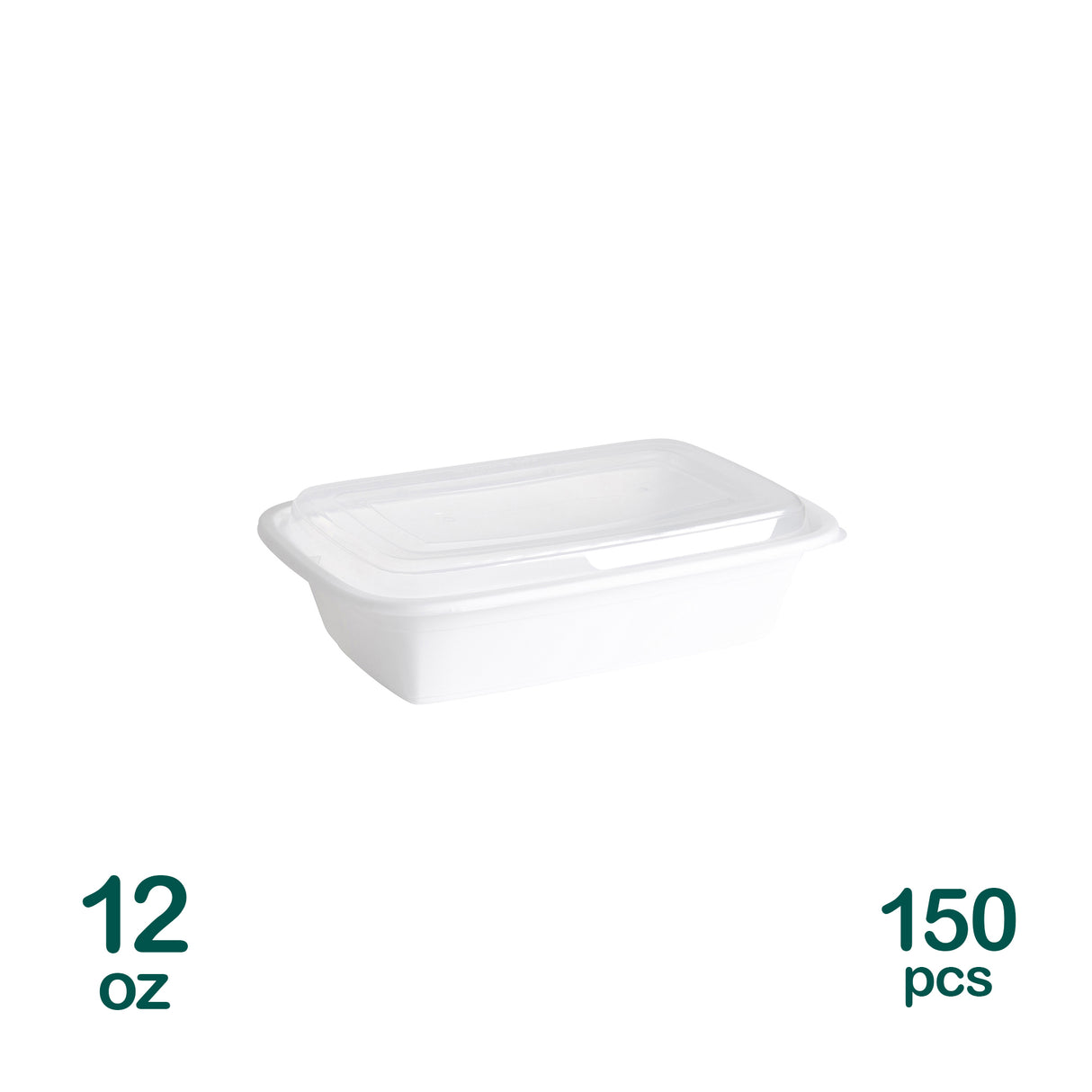 12oz Rectangular Microwavable Containers, 150 sets