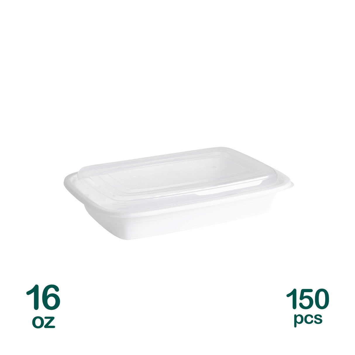 16oz Rectangular Microwavable Containers, 150 sets