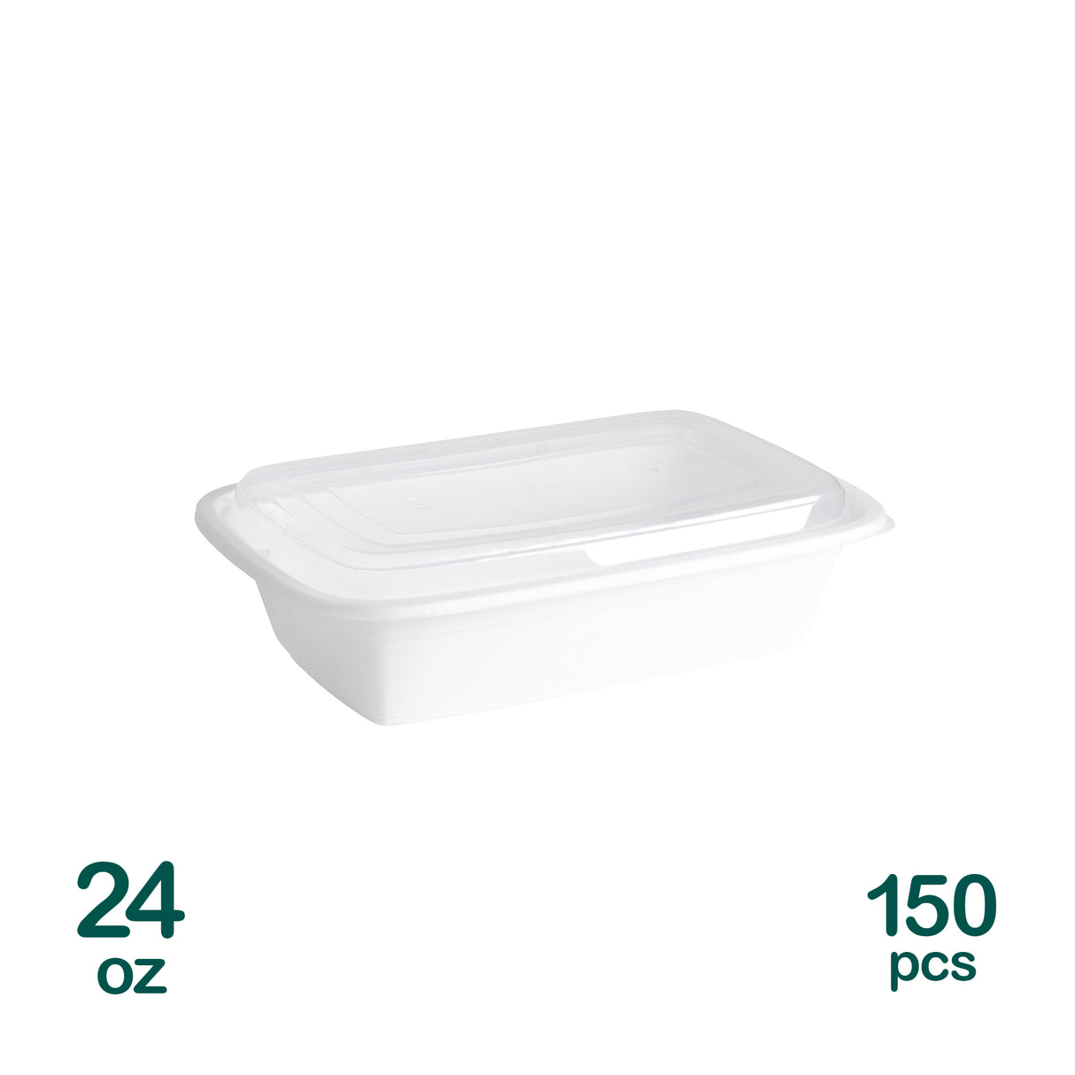 24oz Rectangular Microwavable Containers, 150 sets