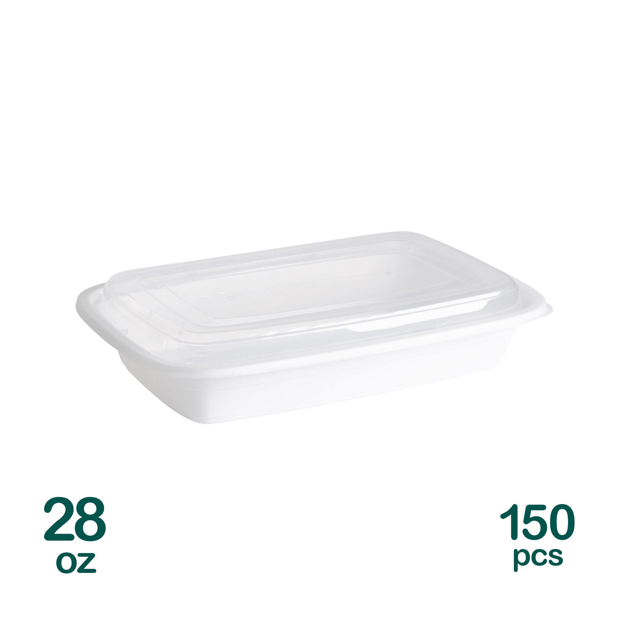 28oz Rectangular Microwavable Containers, 150 sets