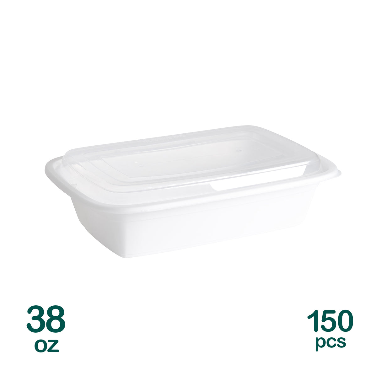 38oz Rectangular Microwavable Containers, 150 sets