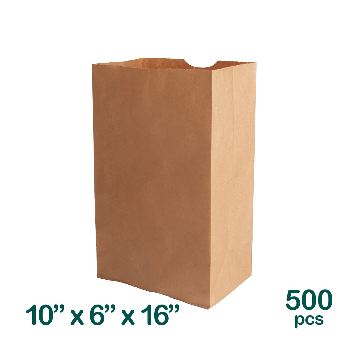 10x6x16 inch Kraft Paper Bags, 500 pcs