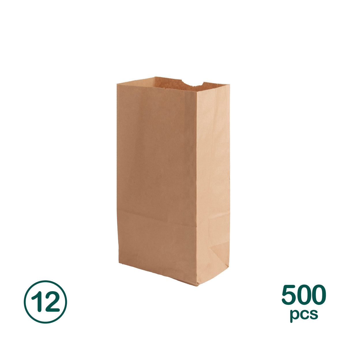 12LB Kraft Paper Bags, 500 pcs
