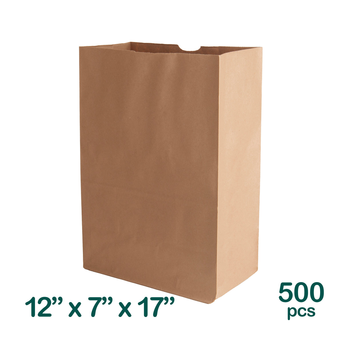 12x7x17 inch Kraft Paper Bags, 500 pcs