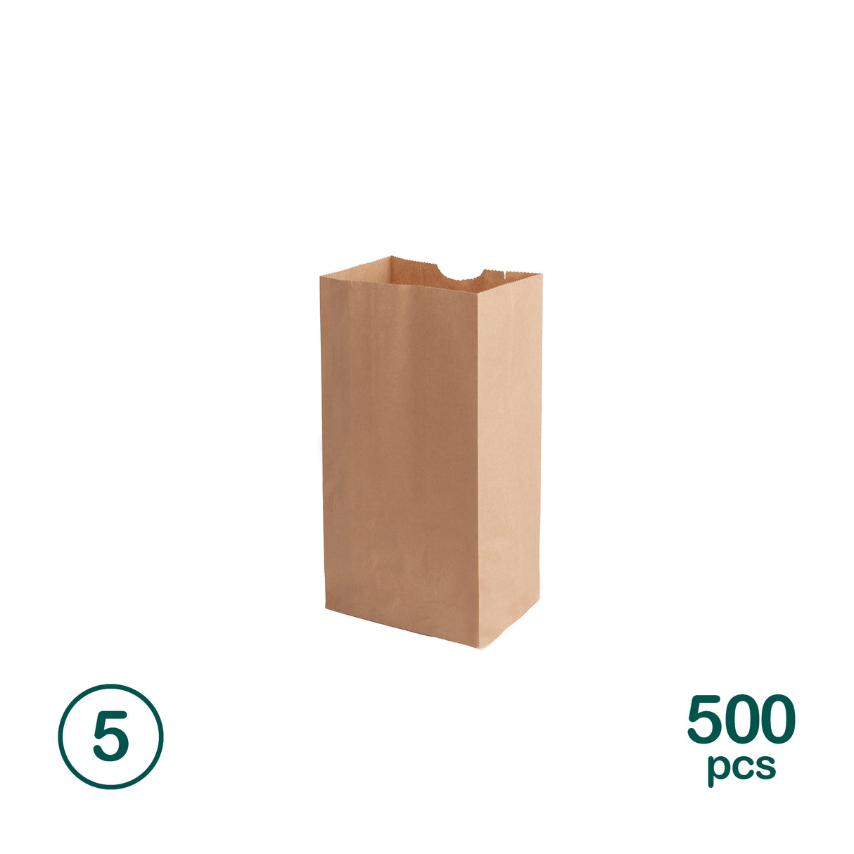 5LB Kraft Paper Bags, 500 pcs