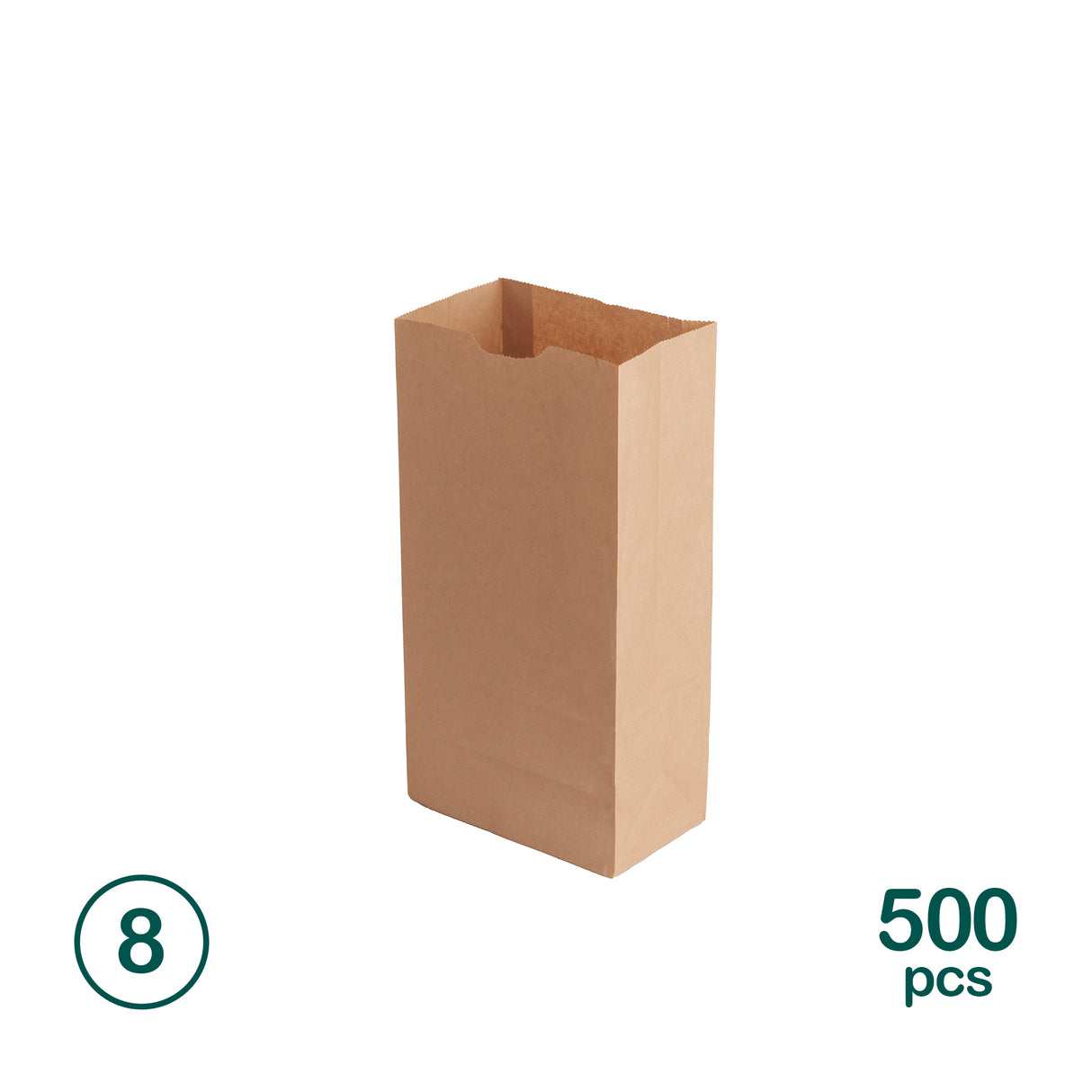 8LB Kraft Paper Bags, 500 pcs