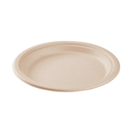 9 inch Bagasse Round Plates in Natural Colour, 500 pcs
