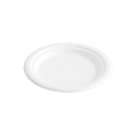 7 inch White Bagasse Round Plates, 1000 pcs