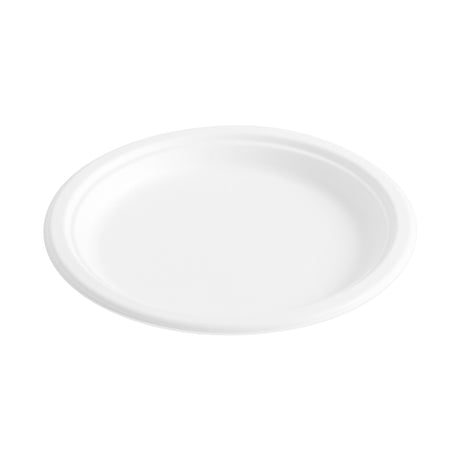 9 inch White Bagasse Round Plates, 500 pcs