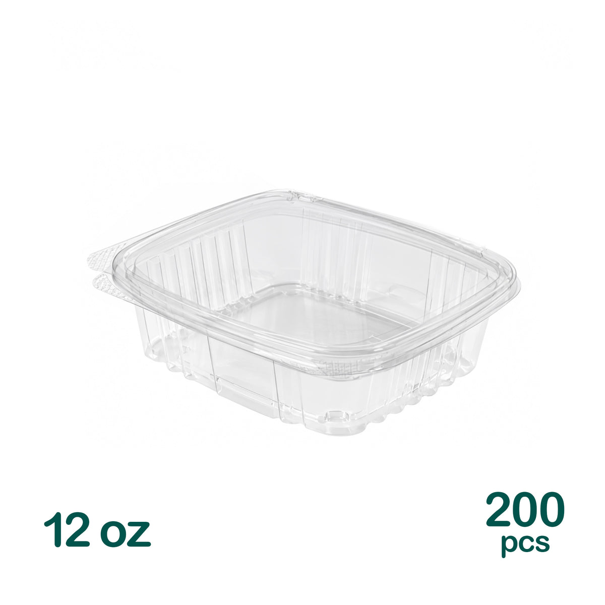 12oz Clear PET Hinged Deli Containers "AD12", 200 pcs