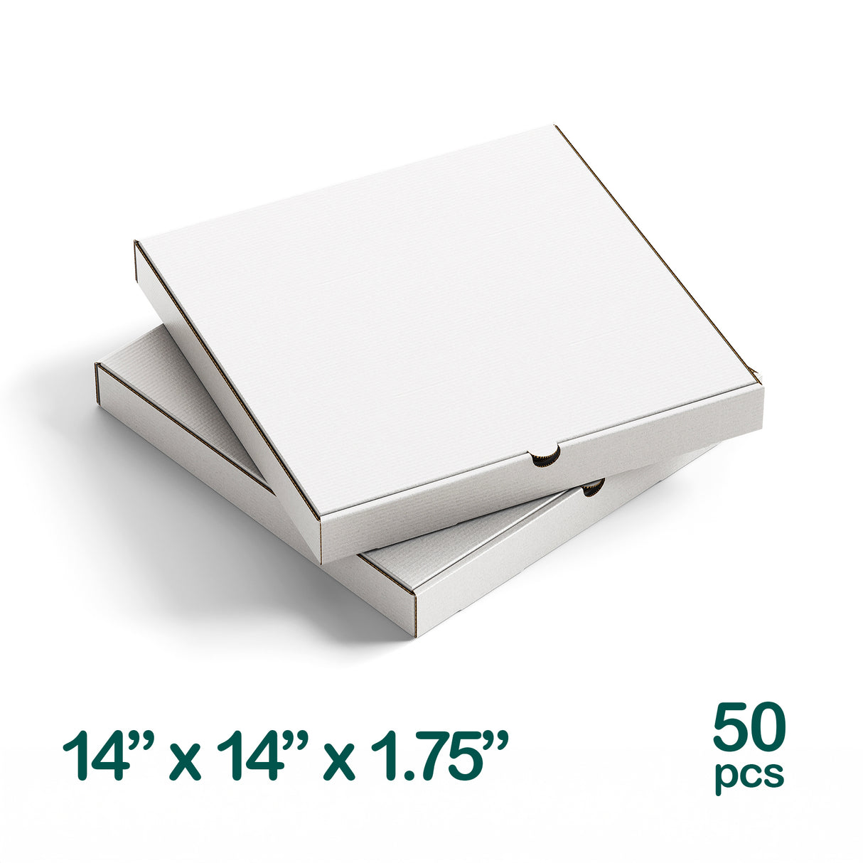 White Pizza Box 14x14x1.75 inch, 50 pcs
