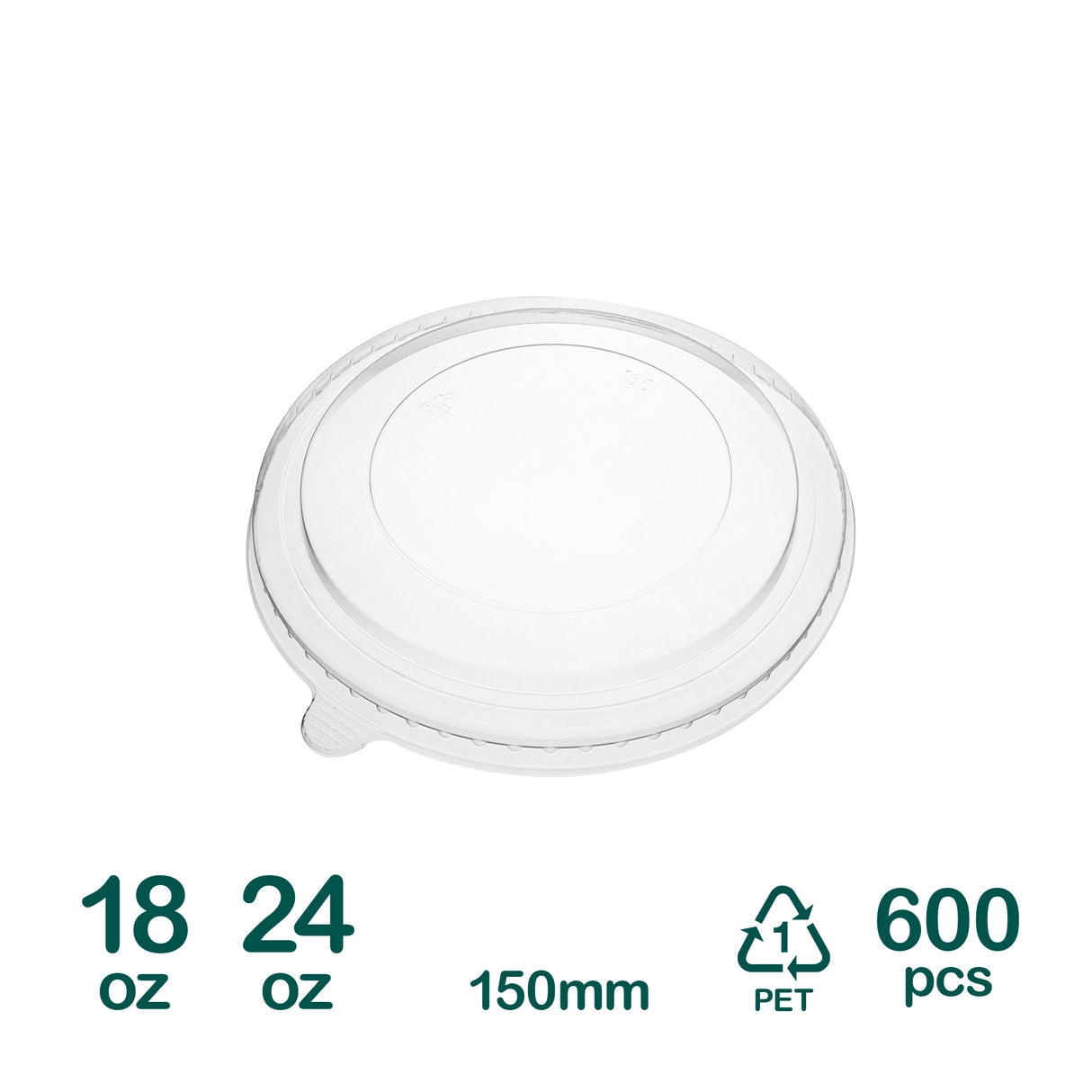 150mm Lids for 18oz 24oz Kraft Bowl, 600 pcs