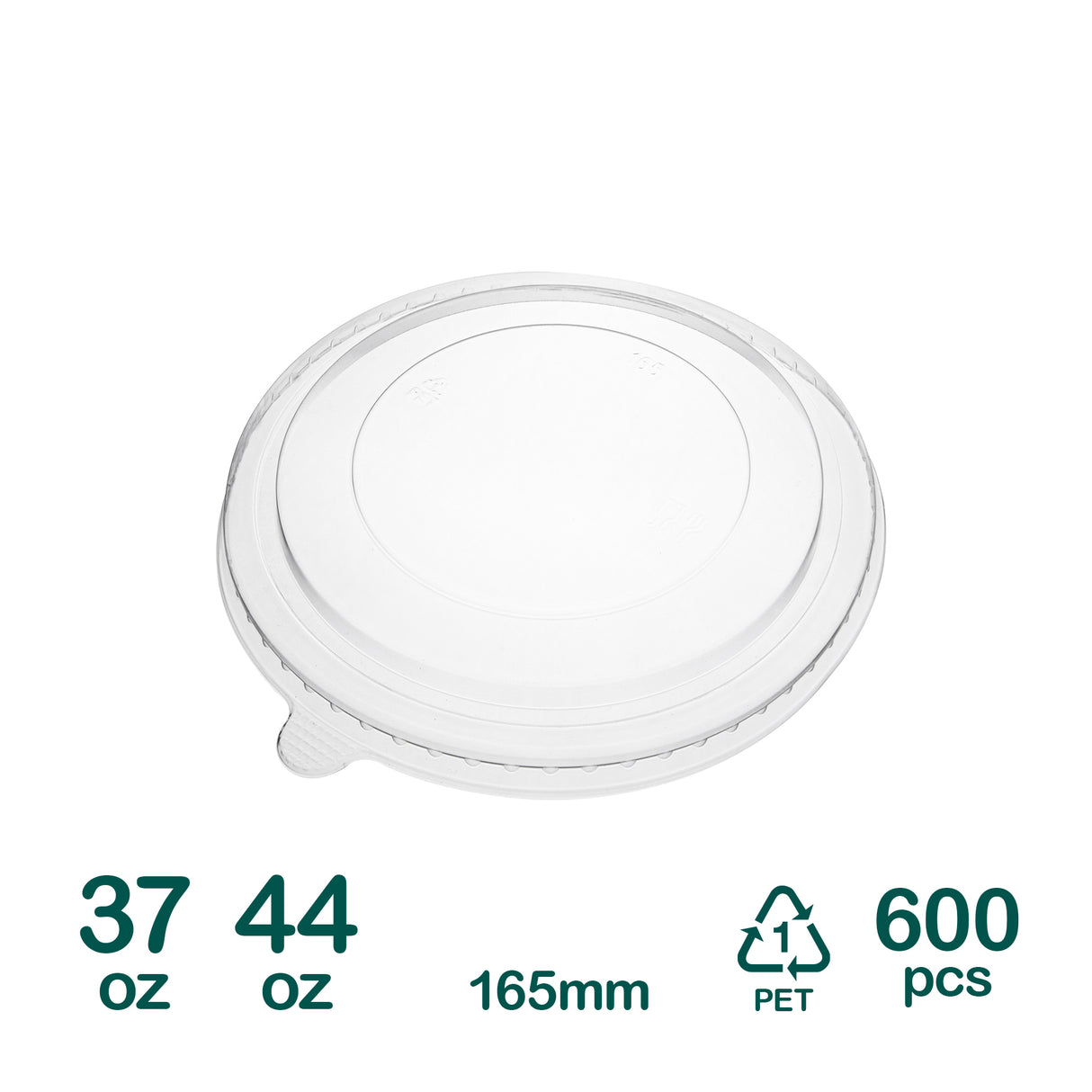 165mm Lids for 37oz 44oz Kraft Bowl, 600 pcs