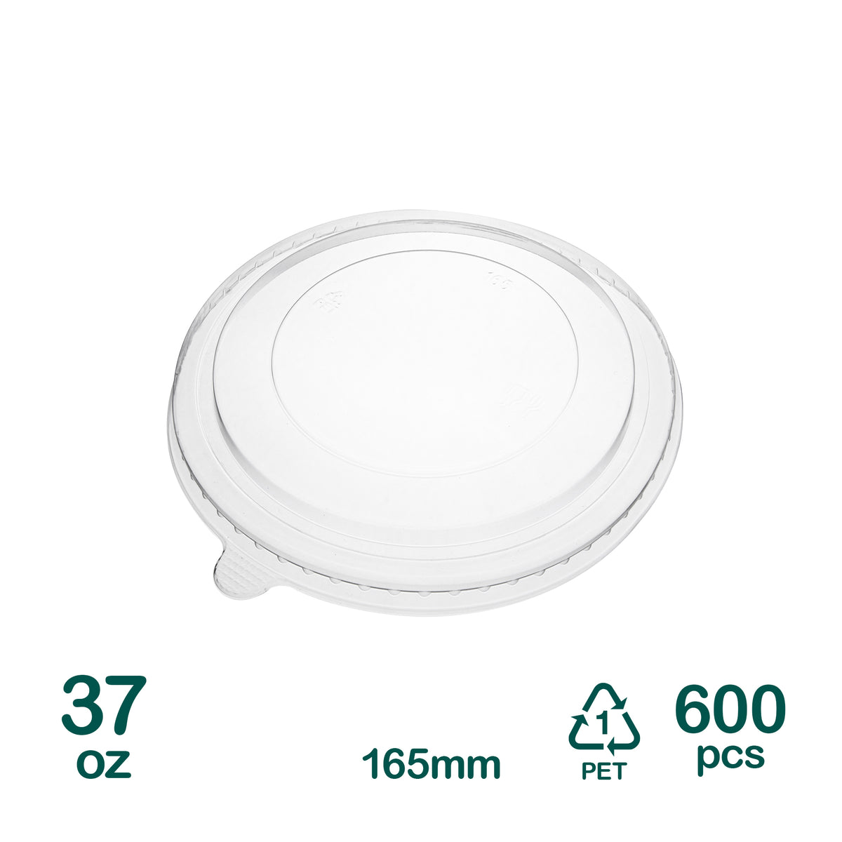 165mm Lids for 37oz 44oz Kraft Bowl, 600 pcs