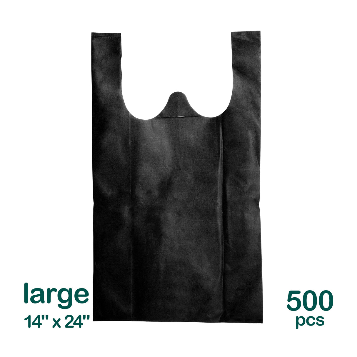 Large Black Reusable Non-Woven Bags, 500 pcs