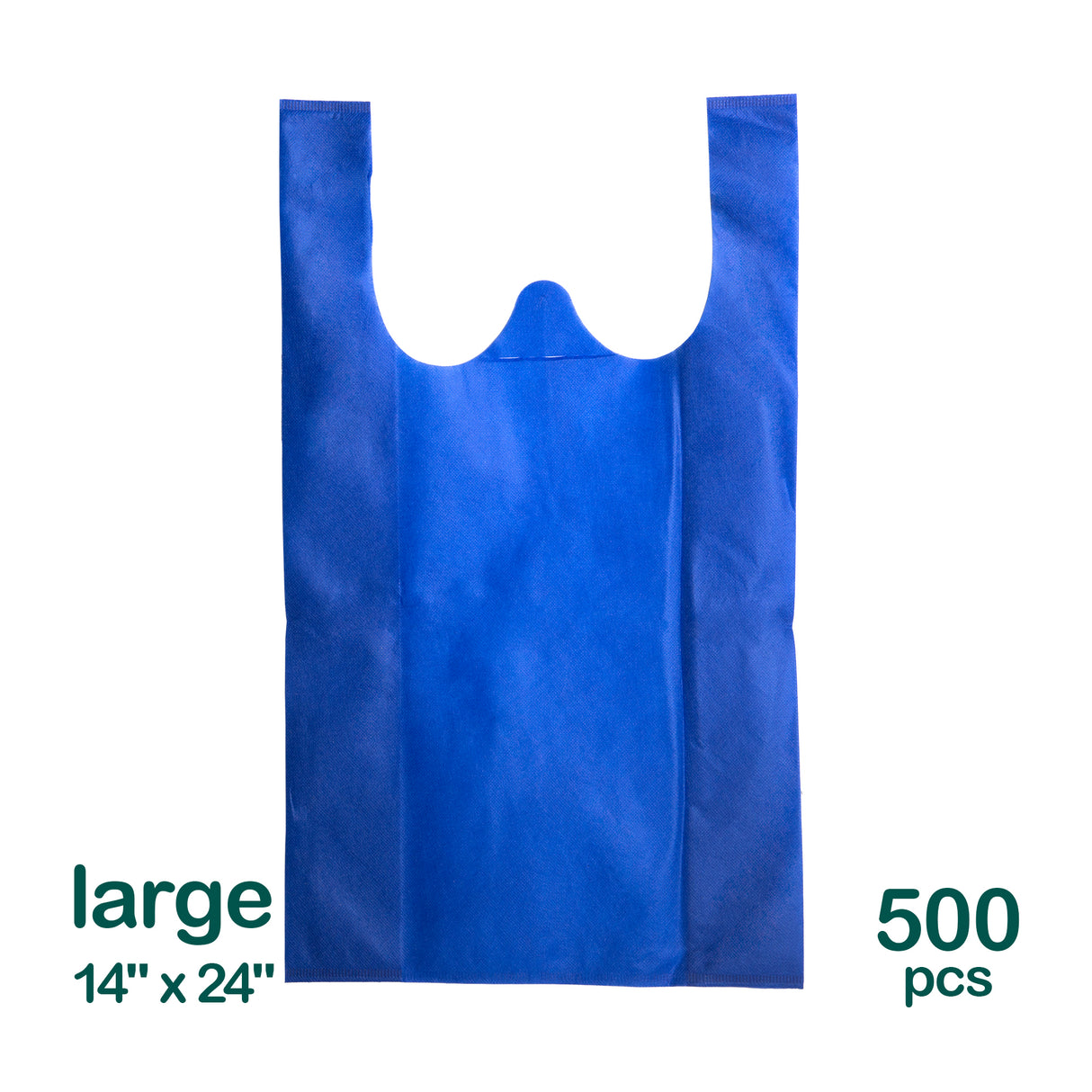 Large Navy Reusable Non-Woven Bags, 500 pcs