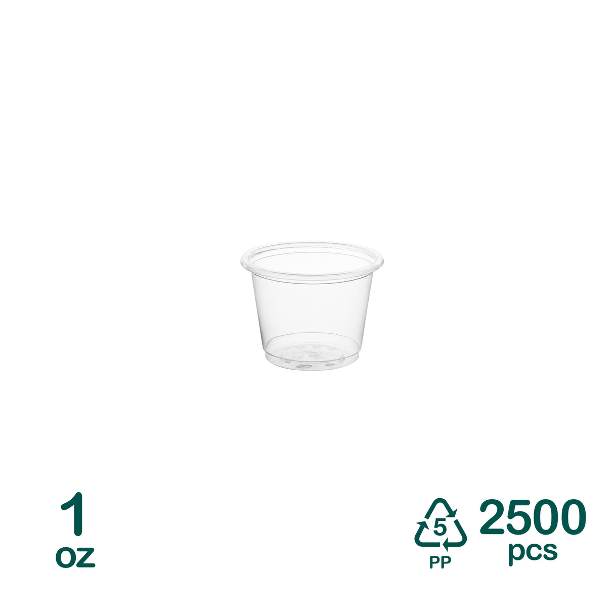 1oz Plastic Portion Cups, 2500 pcs