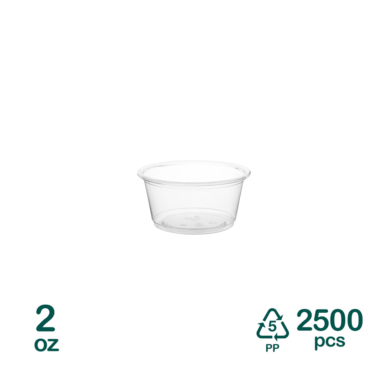 2oz Plastic Portion Cups, 2500 pcs