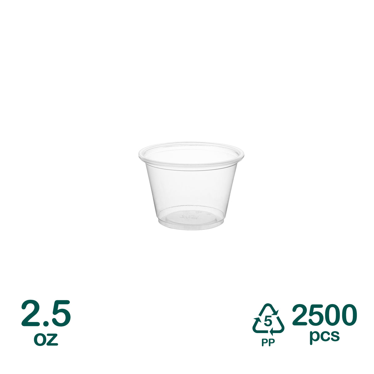 2.5oz Plastic Portion Cups, 2500 pcs