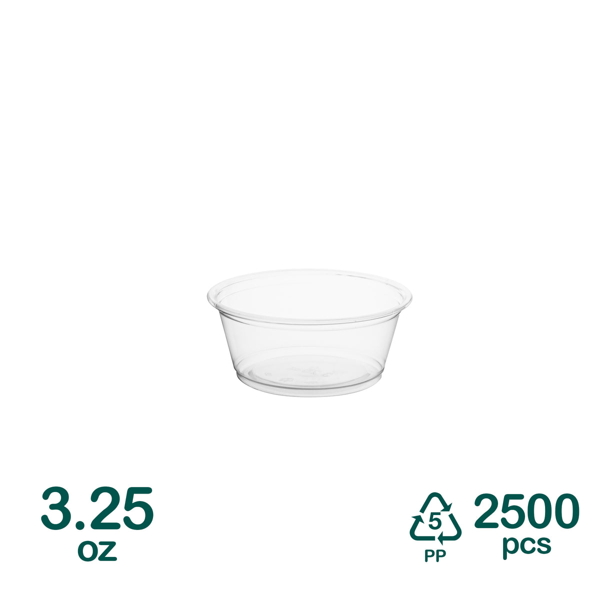 3.25oz Plastic Portion Cups, 2500 pcs