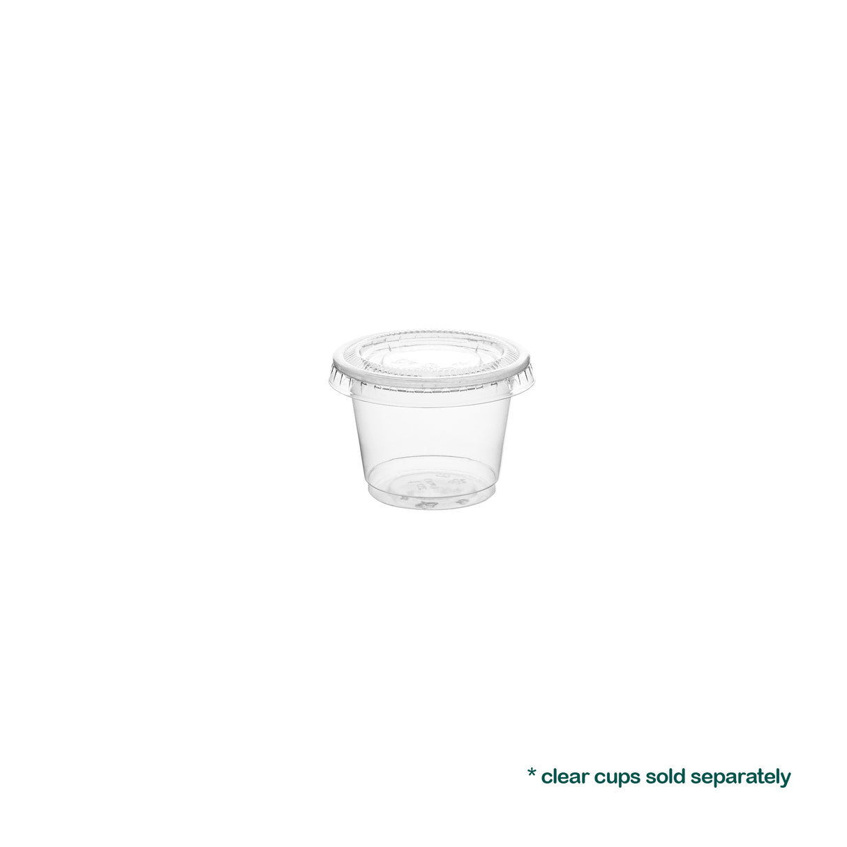 48mm Clear PET Lids for 1oz Portion Cups, 2500 pcs